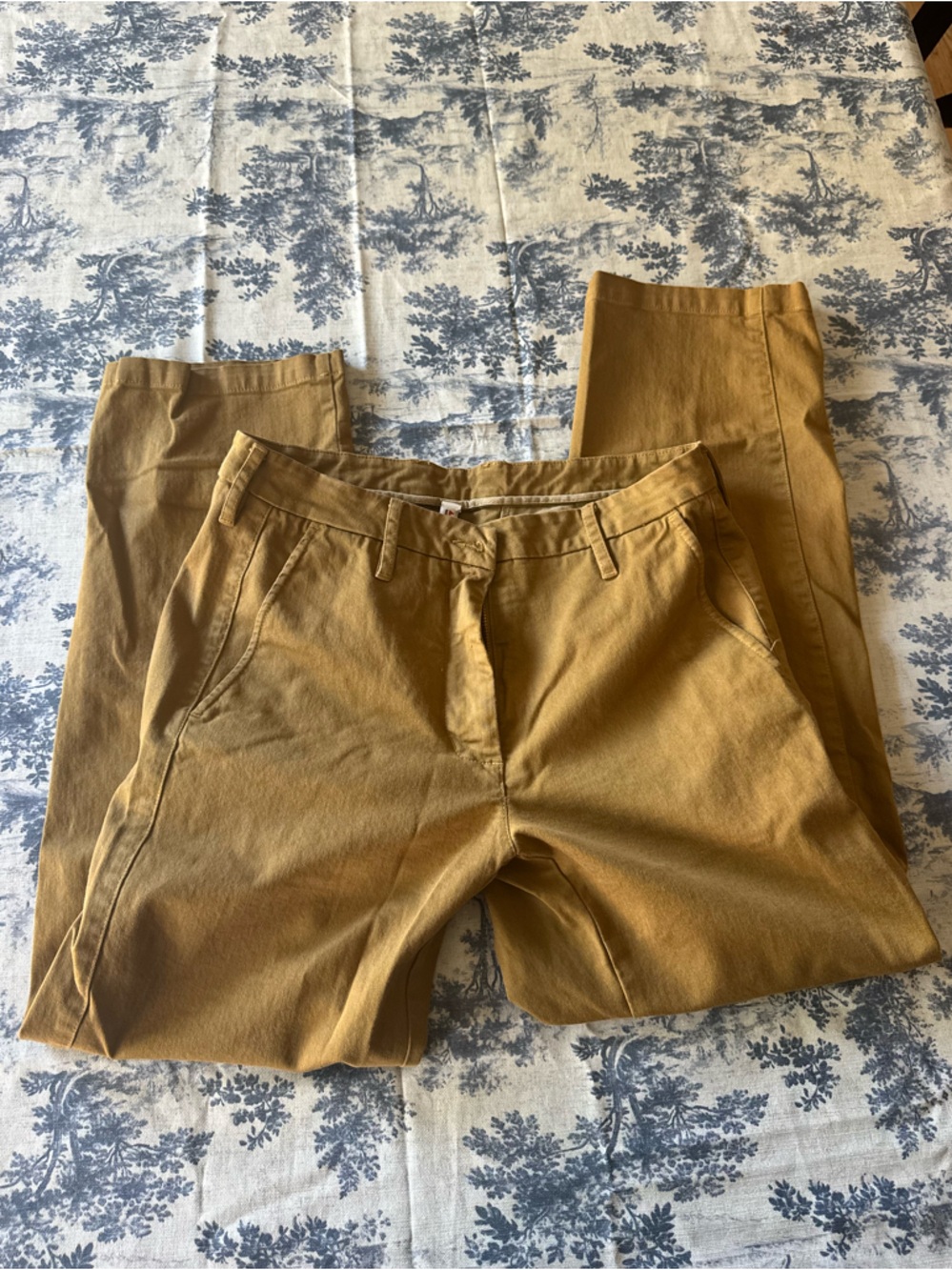 American Giant Ochre Utility Pants with Button & Zip Detail